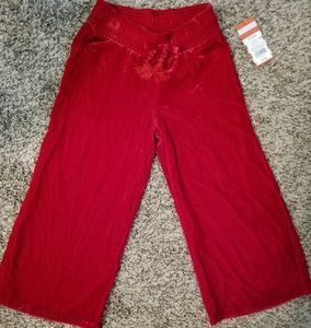 Size Xs or 4t/5 red velvet wide leg pants
